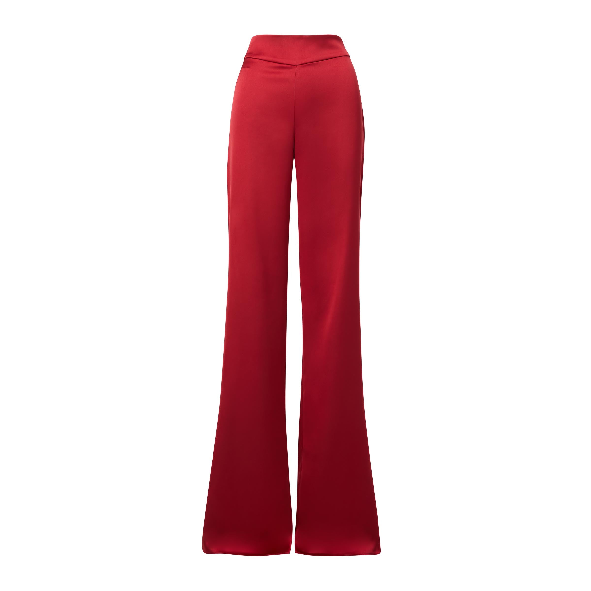 Loren Sant (Red) - Shop Silky Stretch Satin Wide-Leg Pants – THE SIXES